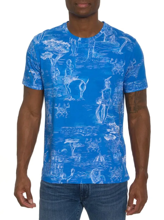 Men ODE TO FLORENCE GRAPHIC TSHIRT Blue Robert Graham Polos and TShirts