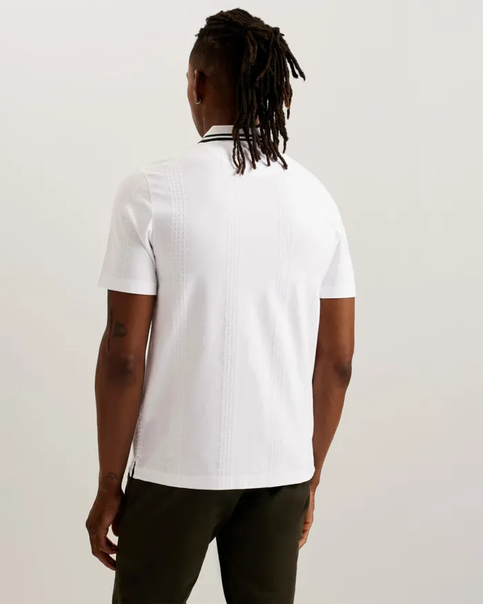 Men ORBITE 8211 Slim Fit Jacquard Zip Polo Shirt White Ted Baker Polo Shirts Men ORBITE 8211 Slim Fit Jacquard Zip Polo Shirt White Ted Baker Polo Shirts