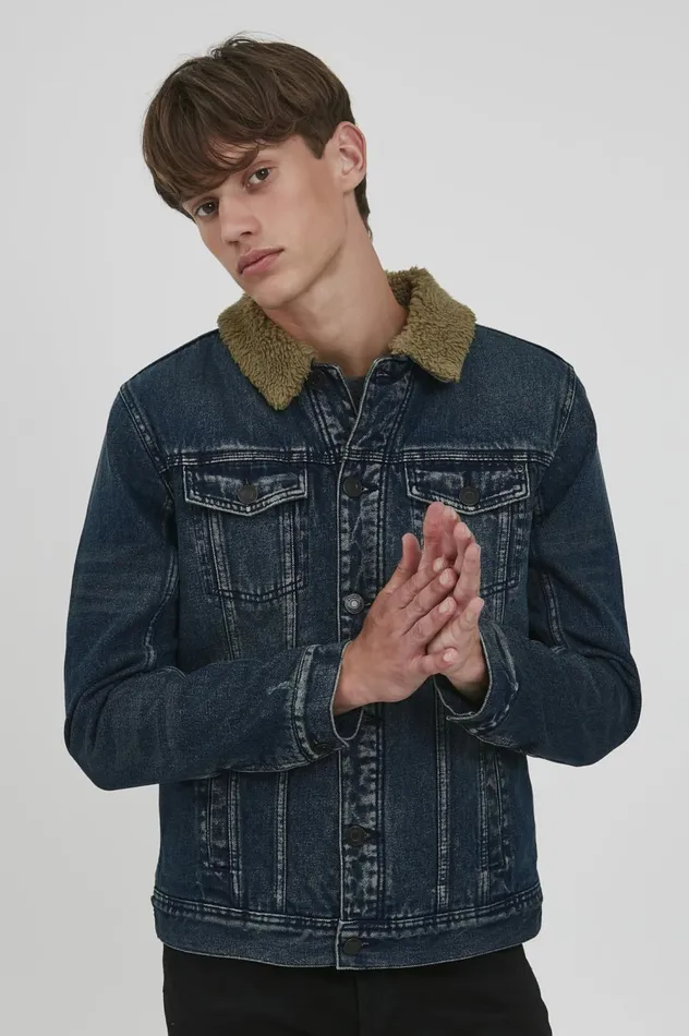 Men Outerwear Blend Outerwear Denim Dark Blue