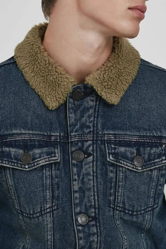 Men Outerwear Blend Outerwear Denim Dark Blue