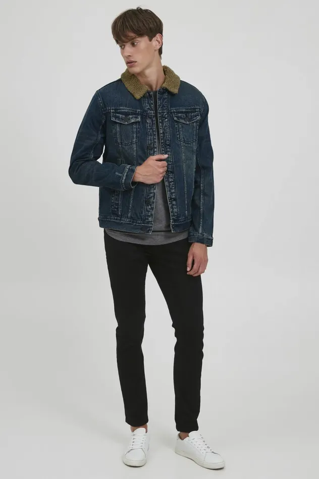 Men Outerwear Blend Outerwear Denim Dark Blue
