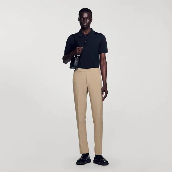 Men Pants and Shorts SANDRO Jersey Pants Beige