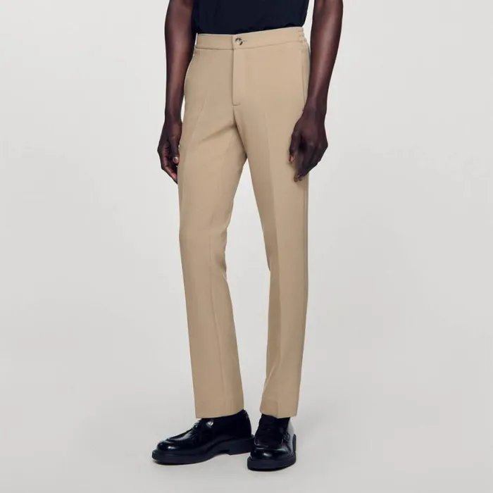Men Pants and Shorts SANDRO Jersey Pants Beige Men Pants and Shorts SANDRO Jersey Pants Beige