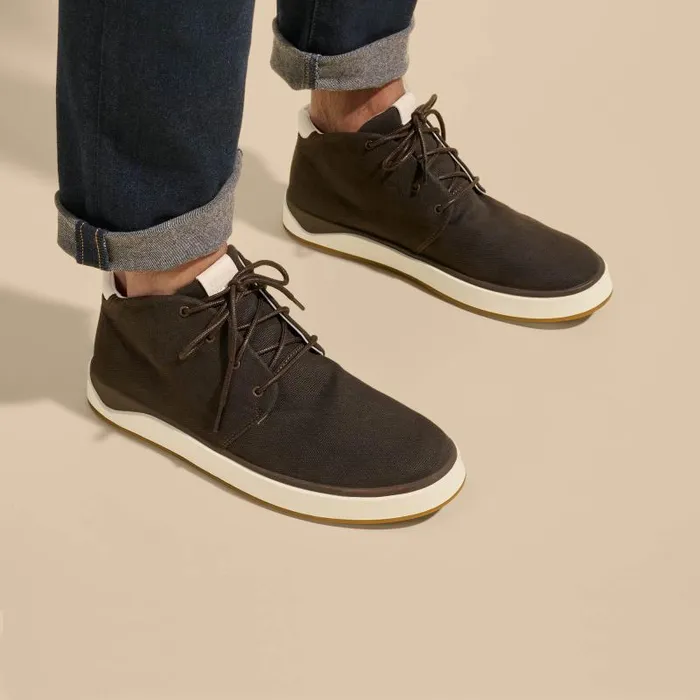 Men Papak Mens Waxed Canvas Chukka Boots Dark Wood Olukai Canvas Men Papak Mens Waxed Canvas Chukka Boots Dark Wood Olukai Canvas
