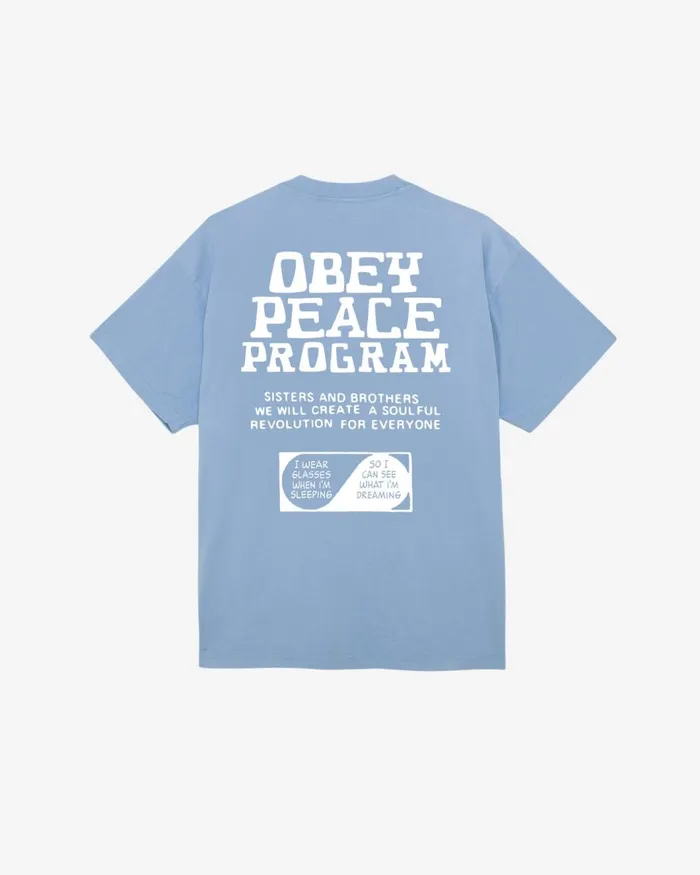 Men PEACE PROGRAM HEAVYWEIGHT TSHIRT Hydrangea OBEY Clothing TSHIRTS