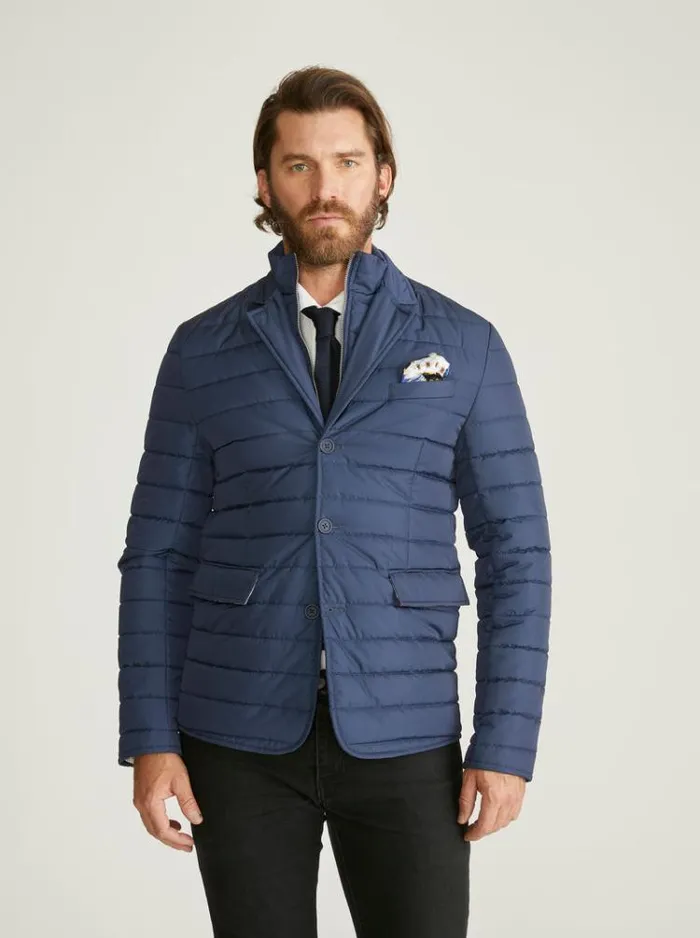 Men QUILTED JACKET Navy Robert Graham Outerwear