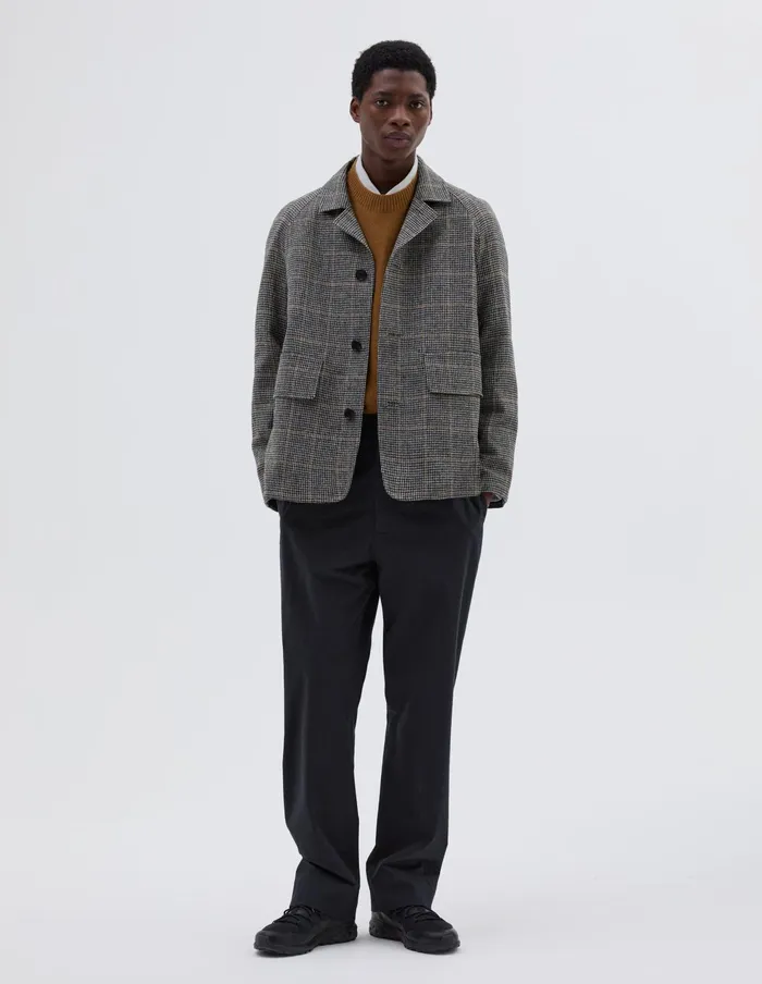 Men Raglan Blazer Black Light Grey Margaret Howell Jackets and Coats