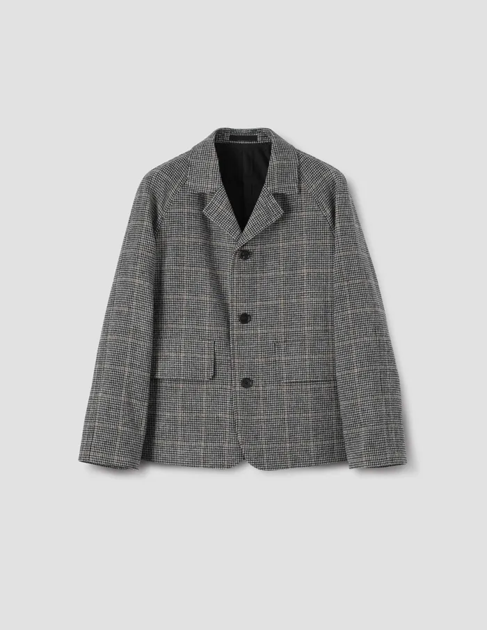 Men Raglan Blazer Black Light Grey Margaret Howell Jackets and Coats