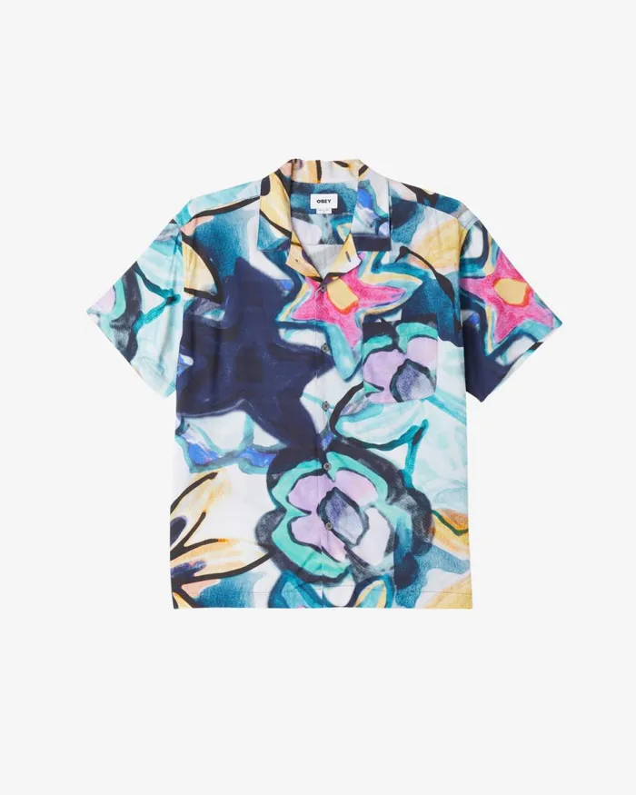Men REQUIEM SHIRT Golden Brown Multi OBEY Clothing TOPS