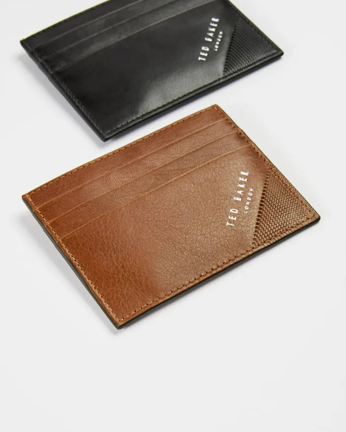 Men RIFLE 8211 Embossed Corner Leather Cardholder Tan Ted Baker Wallets and Cardholders