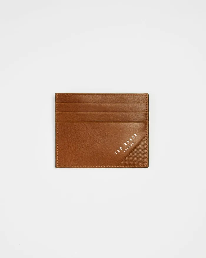 Men RIFLE 8211 Embossed Corner Leather Cardholder Tan Ted Baker Wallets and Cardholders