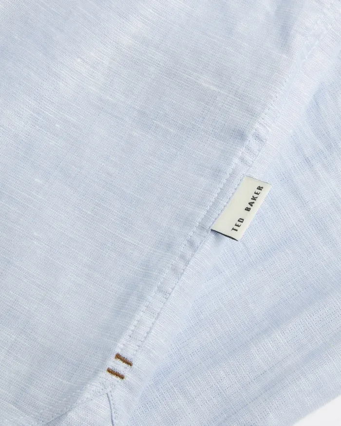 Men ROMEOS 8211 Long Sleeve Linen Cotton Shirt Light Blue Ted Baker Shirts Men ROMEOS 8211 Long Sleeve Linen Cotton Shirt Light Blue Ted Baker Shirts