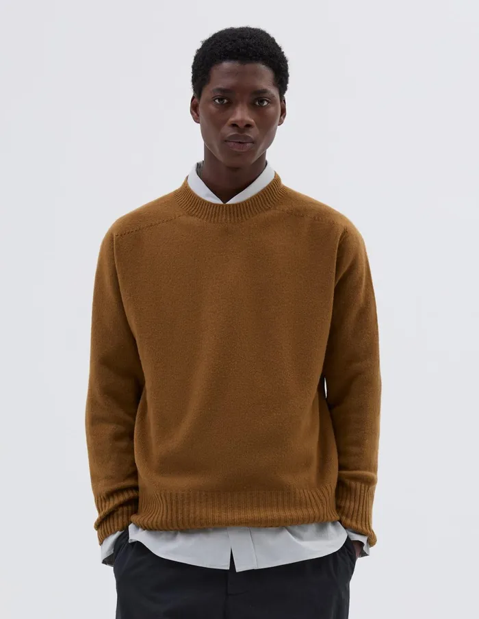 Men Seamless Crew Neck Cumin Margaret Howell Knitwear