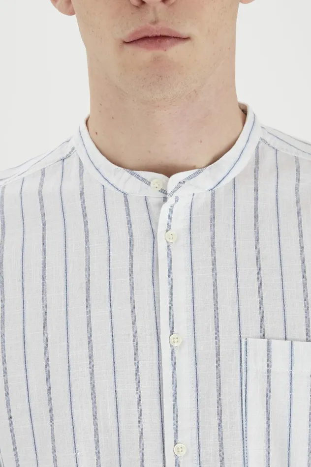 Men Shirts Blend Long Sleeved Shirt Bright White