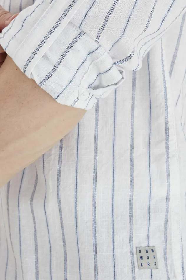 Men Shirts Blend Long Sleeved Shirt Bright White