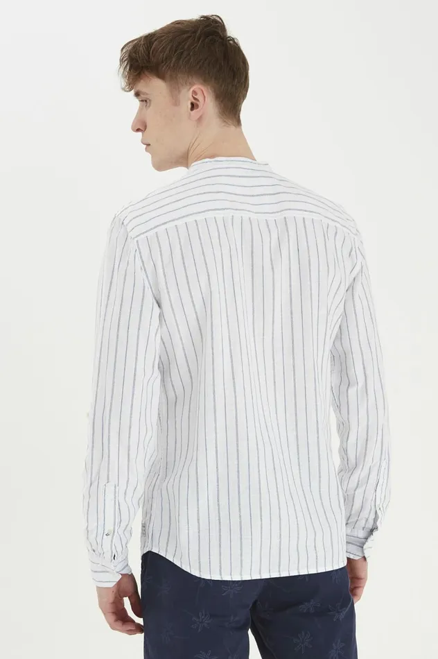Men Shirts Blend Long Sleeved Shirt Bright White
