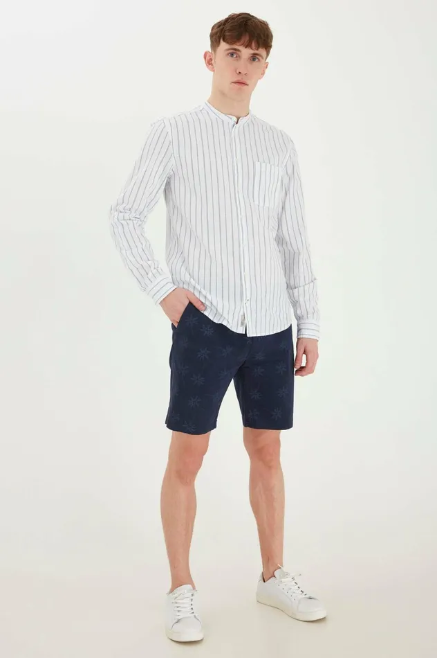 Men Shirts Blend Long Sleeved Shirt Bright White