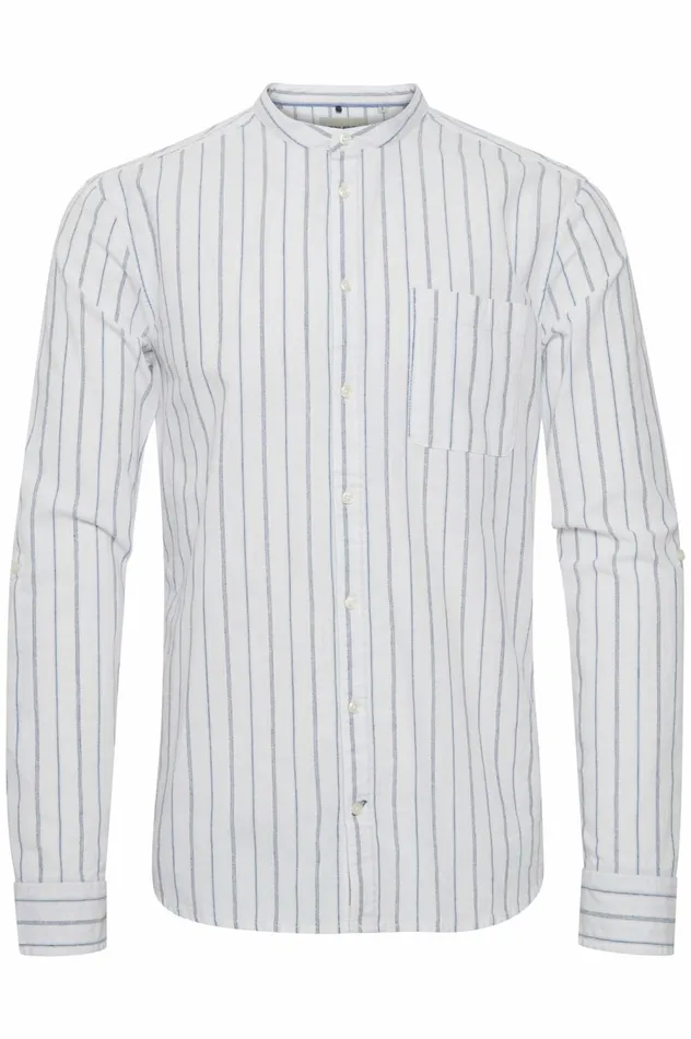 Men Shirts Blend Long Sleeved Shirt Bright White