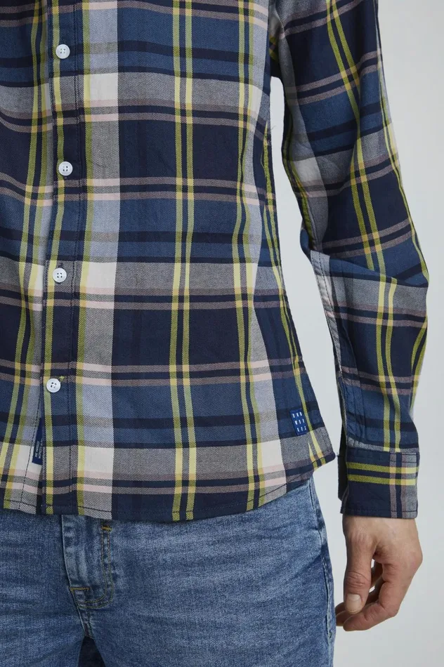 Men Shirts Blend Long Sleeved Shirt Dutch Blue