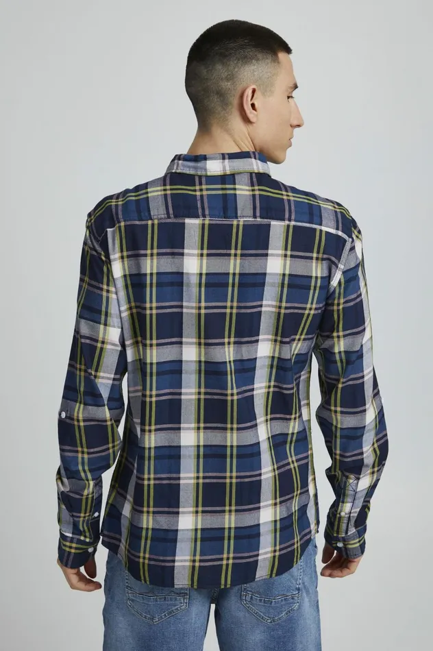 Men Shirts Blend Long Sleeved Shirt Dutch Blue