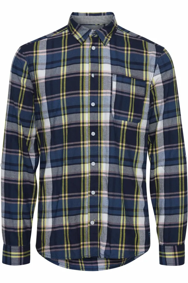 Men Shirts Blend Long Sleeved Shirt Dutch Blue