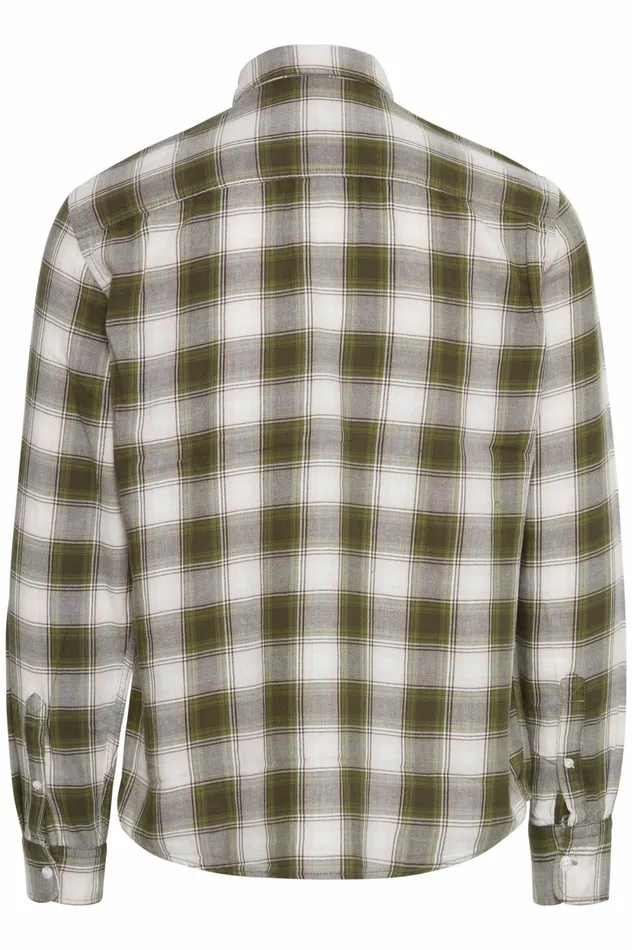 Men Shirts Blend Long Sleeved Shirt Olive Night