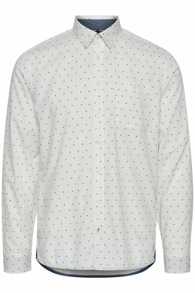 Men Shirts Blend Long Sleeved Shirt Snow White
