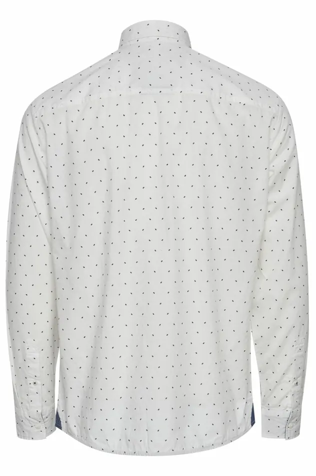Men Shirts Blend Long Sleeved Shirt Snow White