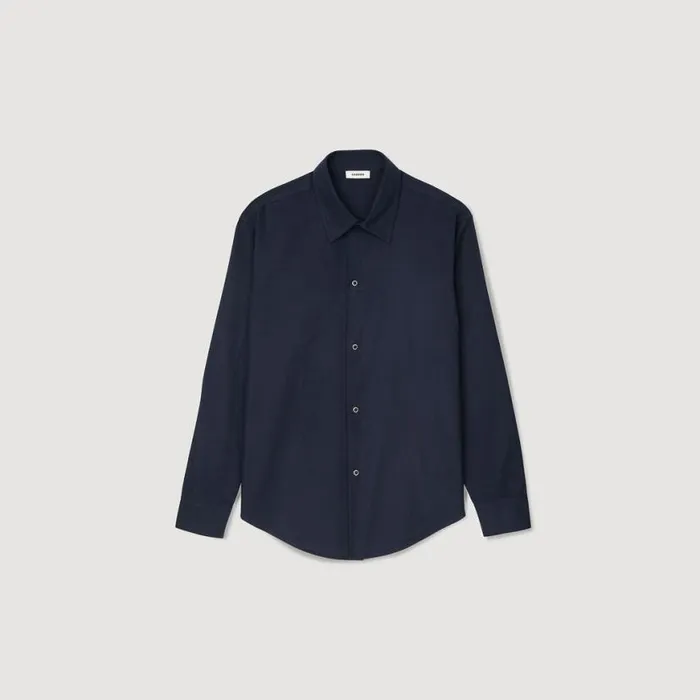 Men Shirts SANDRO Flannel Shirt Navy Blue