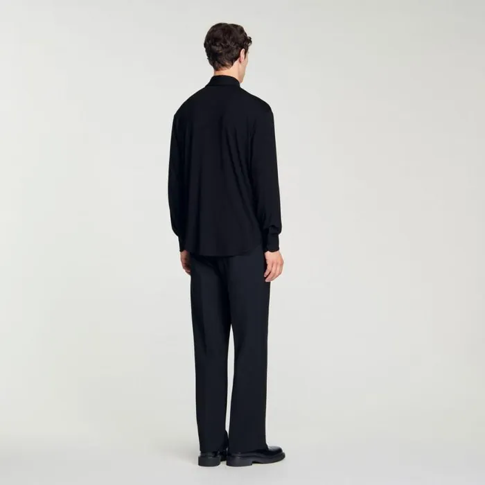 Men Shirts SANDRO Jersey Shirt Black