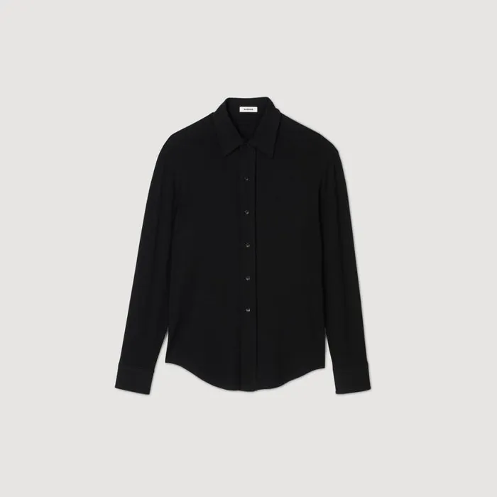 Men Shirts SANDRO Jersey Shirt Black