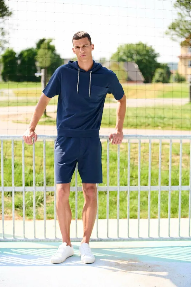 Men Shorts Blend Shorts Dress Blues