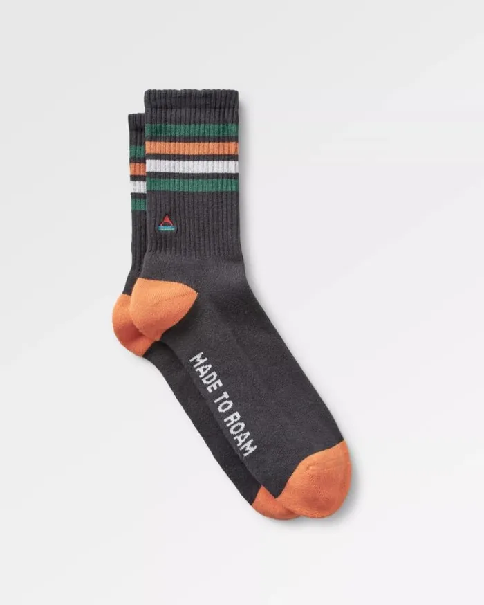 Men Socks Passenger Organic Midweight Crew Socks Charcoal Charcoal