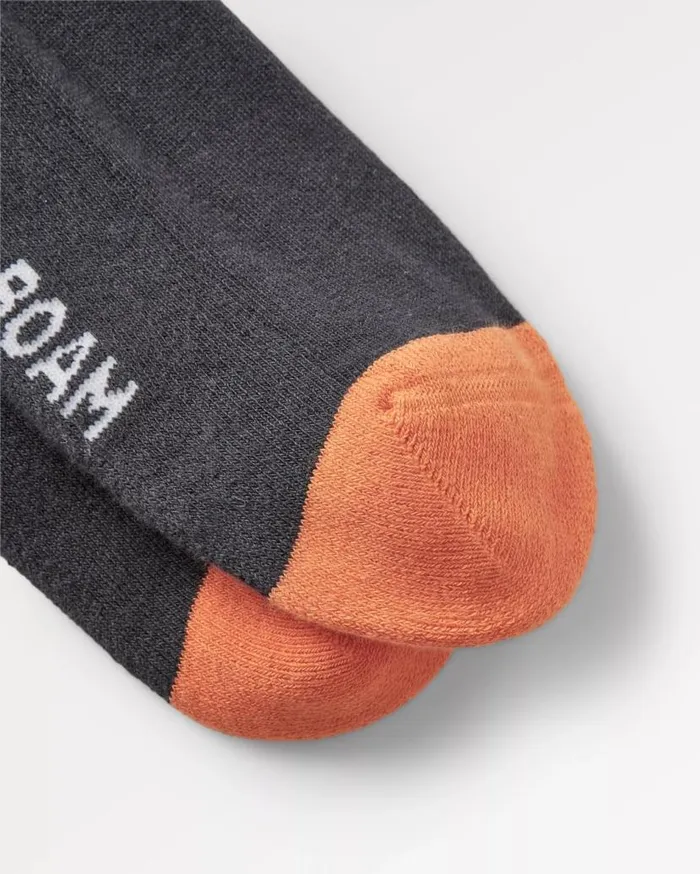Men Socks Passenger Organic Midweight Crew Socks Charcoal Charcoal