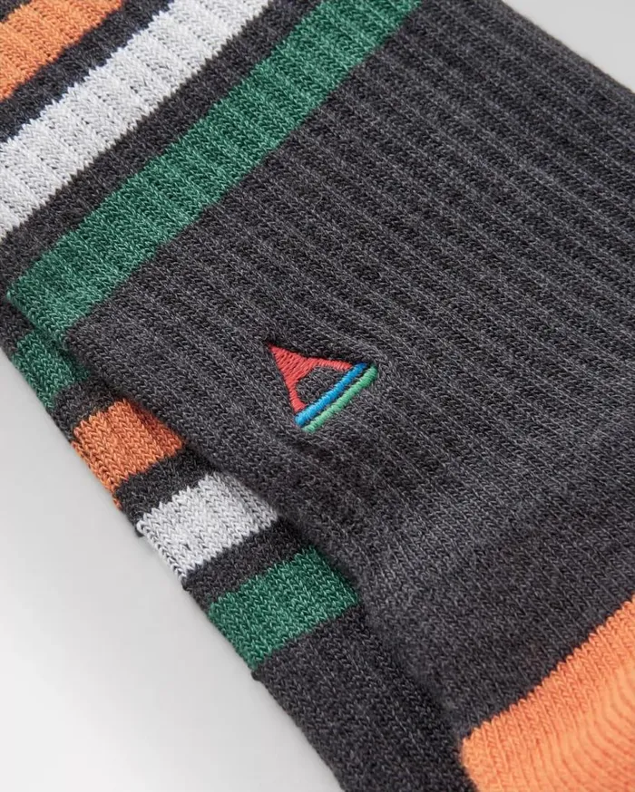 Men Socks Passenger Organic Midweight Crew Socks Charcoal Charcoal