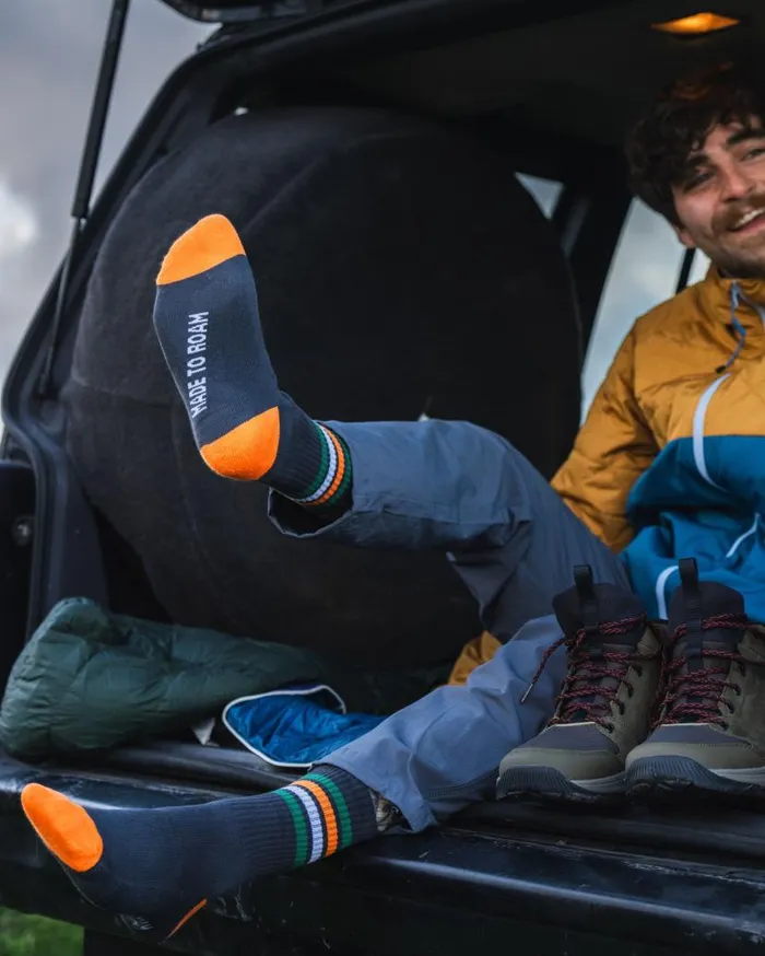 Men Socks Passenger Organic Midweight Crew Socks Charcoal Charcoal