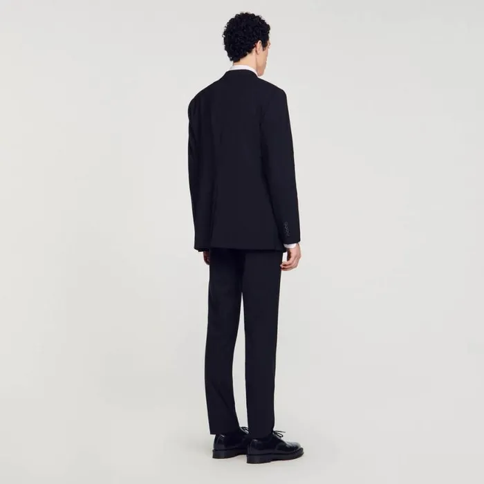 Men Suits and Blazers SANDRO Virgin Wool Suit Jacket Black