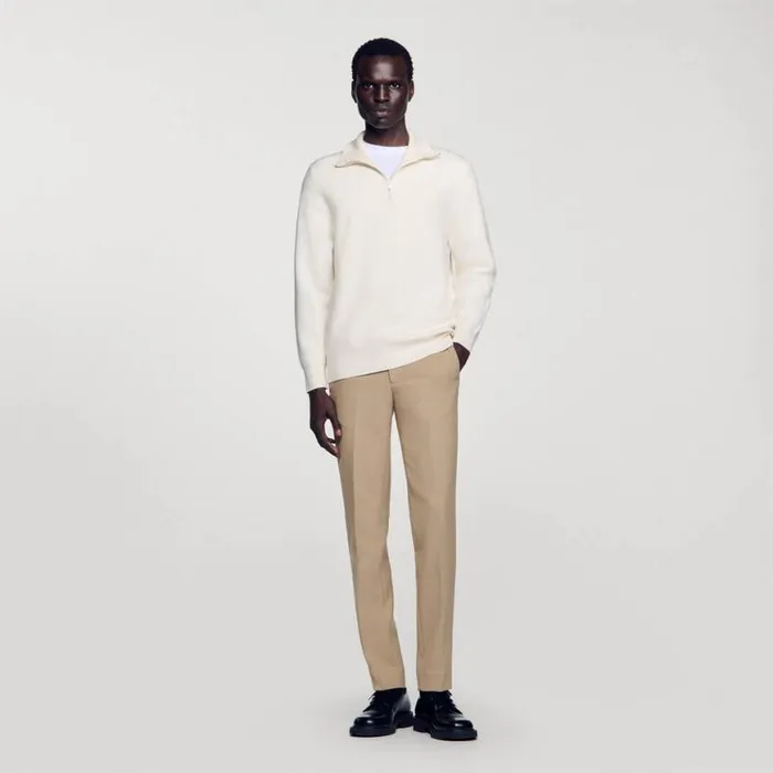 Men Sweaters and Cardigans SANDRO HalfZip Sweater Ecru