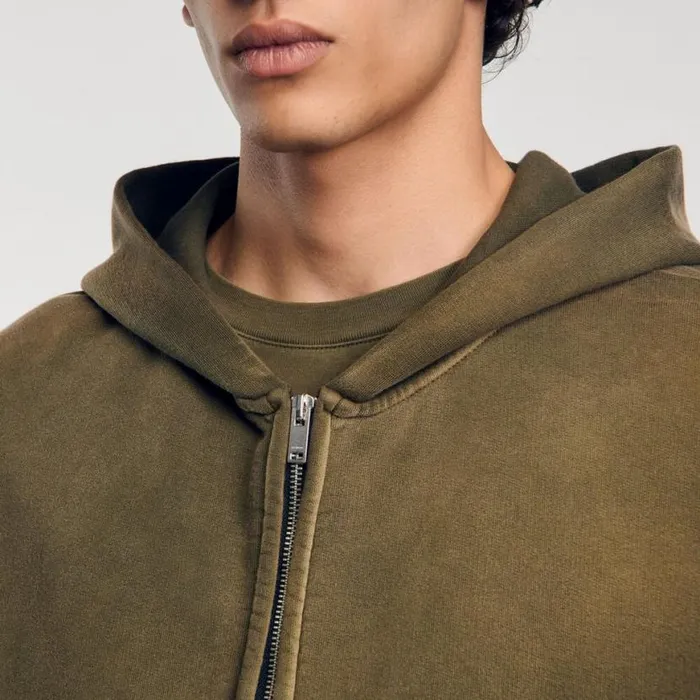Men Sweatshirts and Hoodies SANDRO Hooded Sweatshirt Olive Green