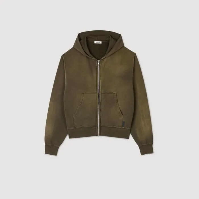 Men Sweatshirts and Hoodies SANDRO Hooded Sweatshirt Olive Green