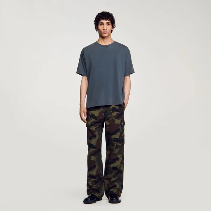 Men Tshirts and Polos SANDRO Fadedeffect Tshirt Grey