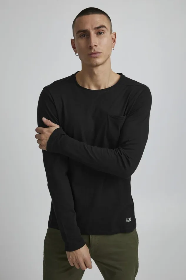 Men TShirts Blend BHNICOLAI Long Sleeved Tshirt Black