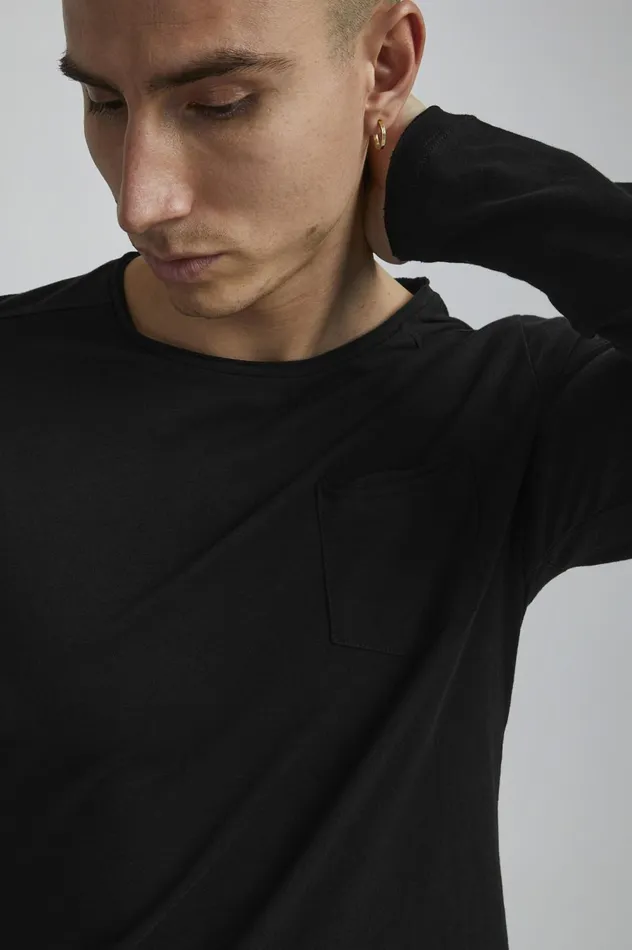 Men TShirts Blend BHNICOLAI Long Sleeved Tshirt Black