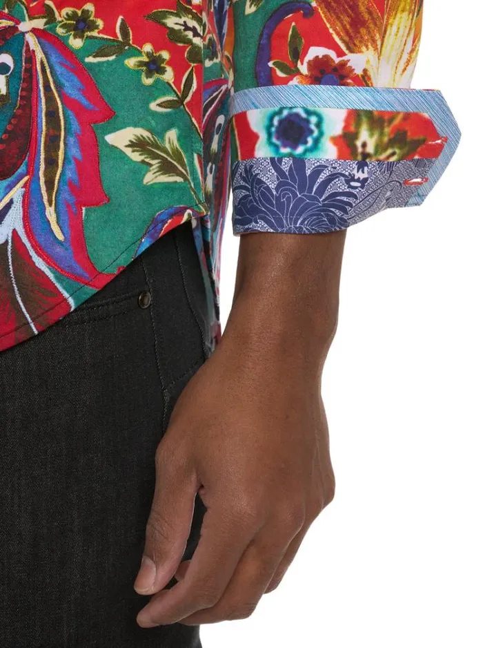 Men THE KENZI LONG SLEEVE BUTTON DOWN SHIRT Multi Robert Graham Button Down Shirts