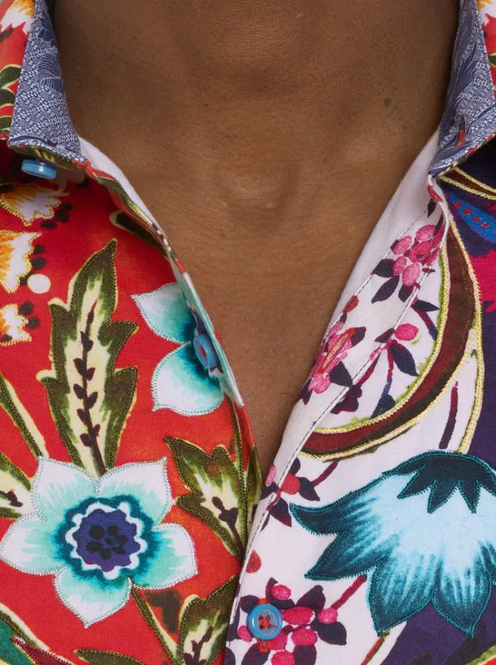 Men THE KENZI LONG SLEEVE BUTTON DOWN SHIRT Multi Robert Graham Button Down Shirts