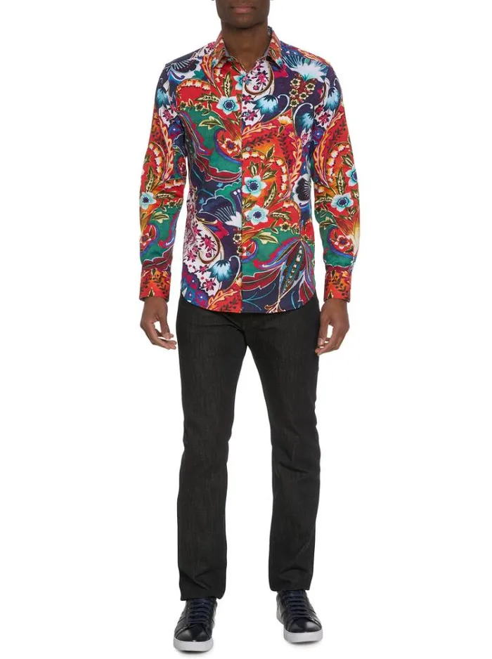 Men THE KENZI LONG SLEEVE BUTTON DOWN SHIRT Multi Robert Graham Button Down Shirts