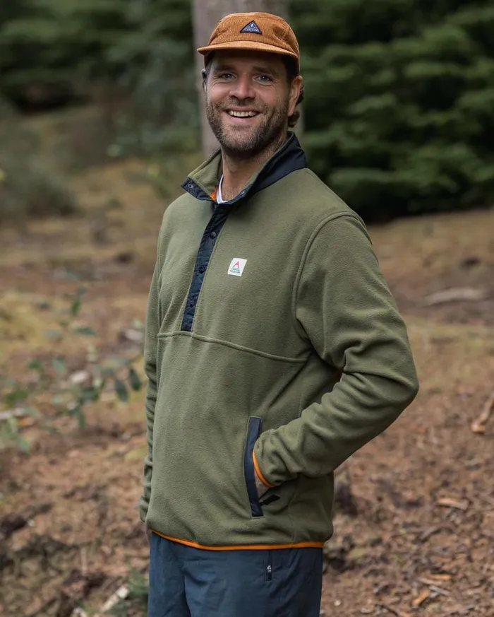 Men Tops Passenger Adrift Recycled Polar Fleece Khaki Khaki