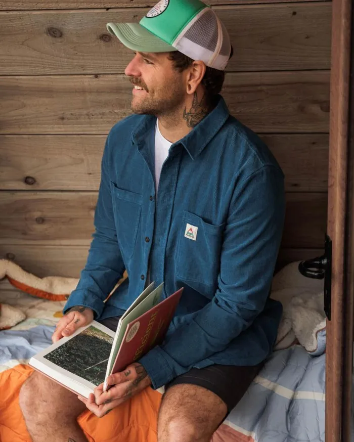 Men Tops Passenger Backcountry Cord Shirt Blue Steel Blue Steel