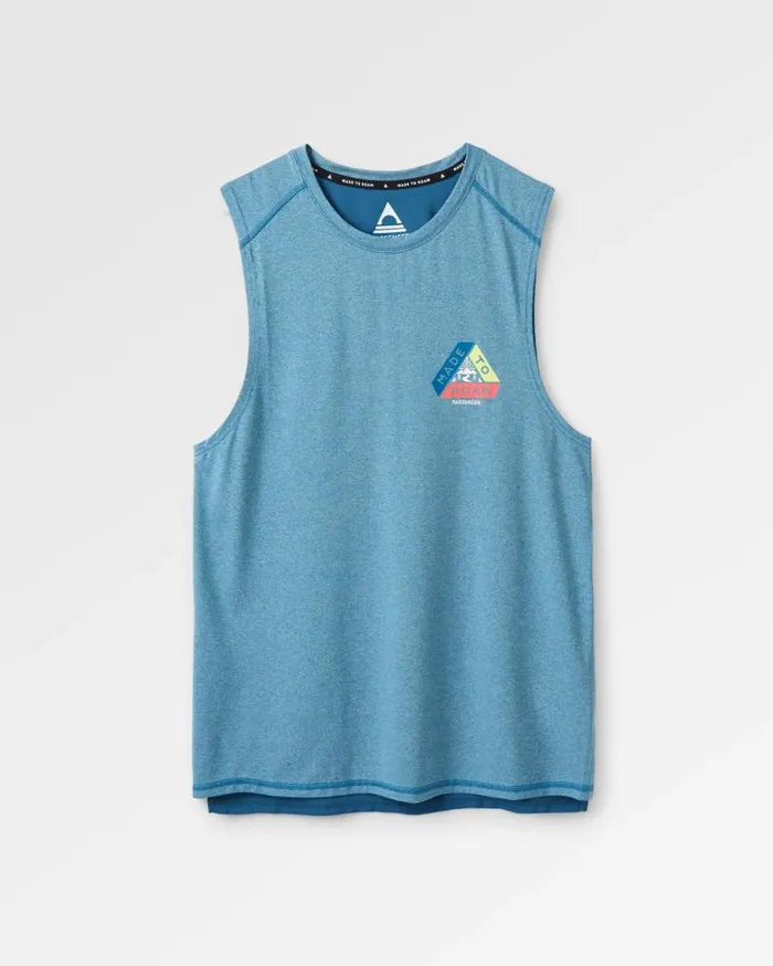 Men Tops Passenger Boardwalk Active Recycled Vest Blue Steel Marl Blue Steel Marl