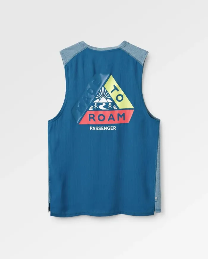 Men Tops Passenger Boardwalk Active Recycled Vest Blue Steel Marl Blue Steel Marl